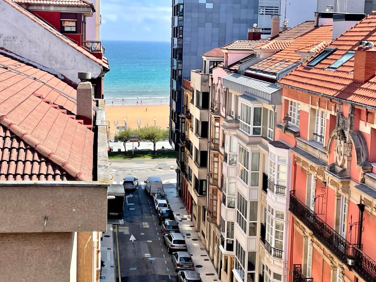 Ferienwohnung Atico Marques Vistas Al Mar - Garaje Opcional Gijón Exterior foto